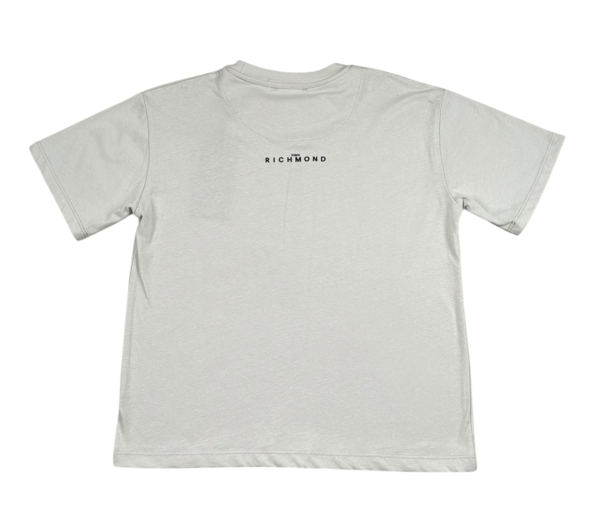John Richmond T-Shirt Girocollo Tinta Unita con Stampa per Bambino RBP26006TS GRIGIO JOHN RICHMOND 