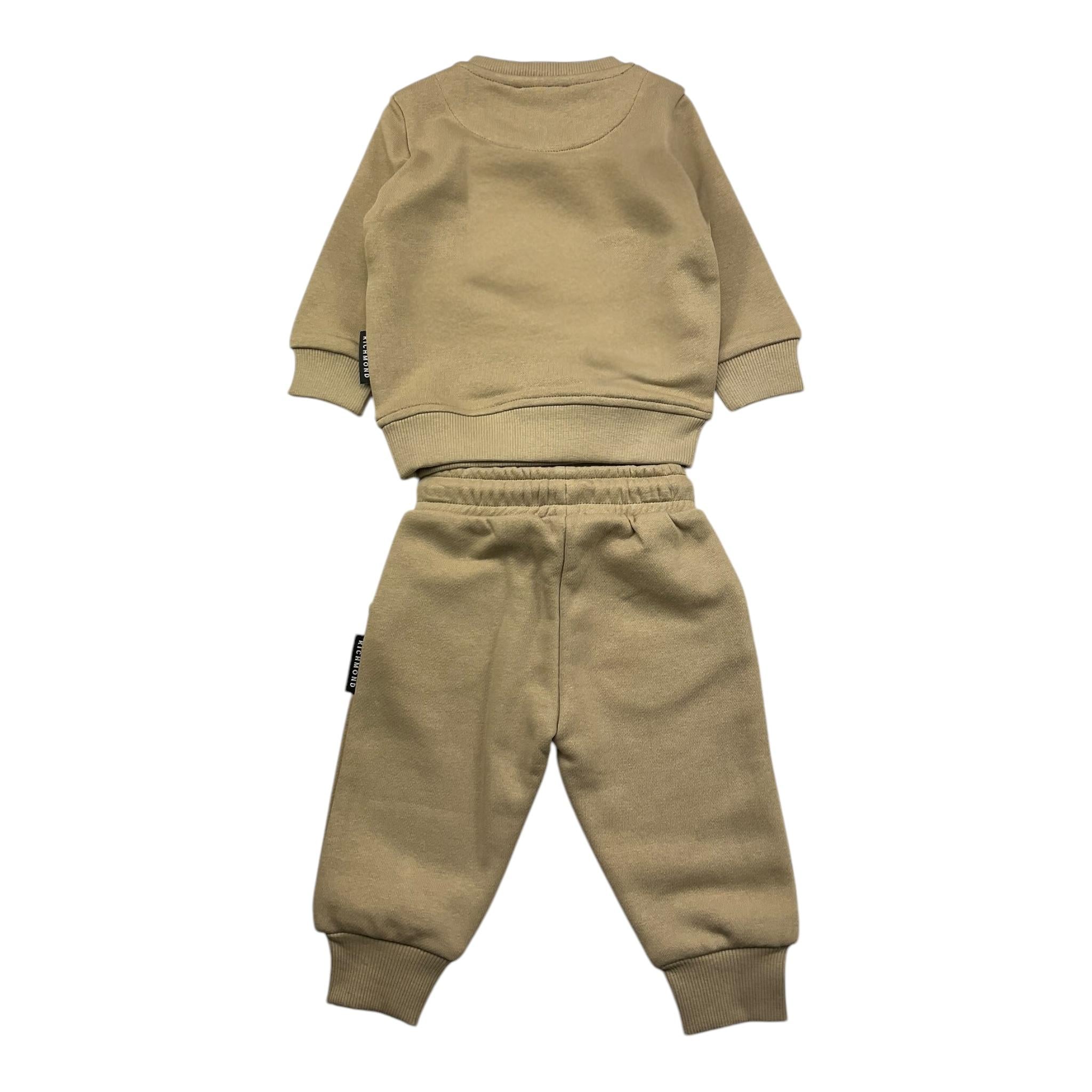 JOHN RICHMOND completo 2pz felpa-pantalone tinta unita con stampa Sabbia per Neonato RIA25005CF SABBIA JOHN RICHMOND 