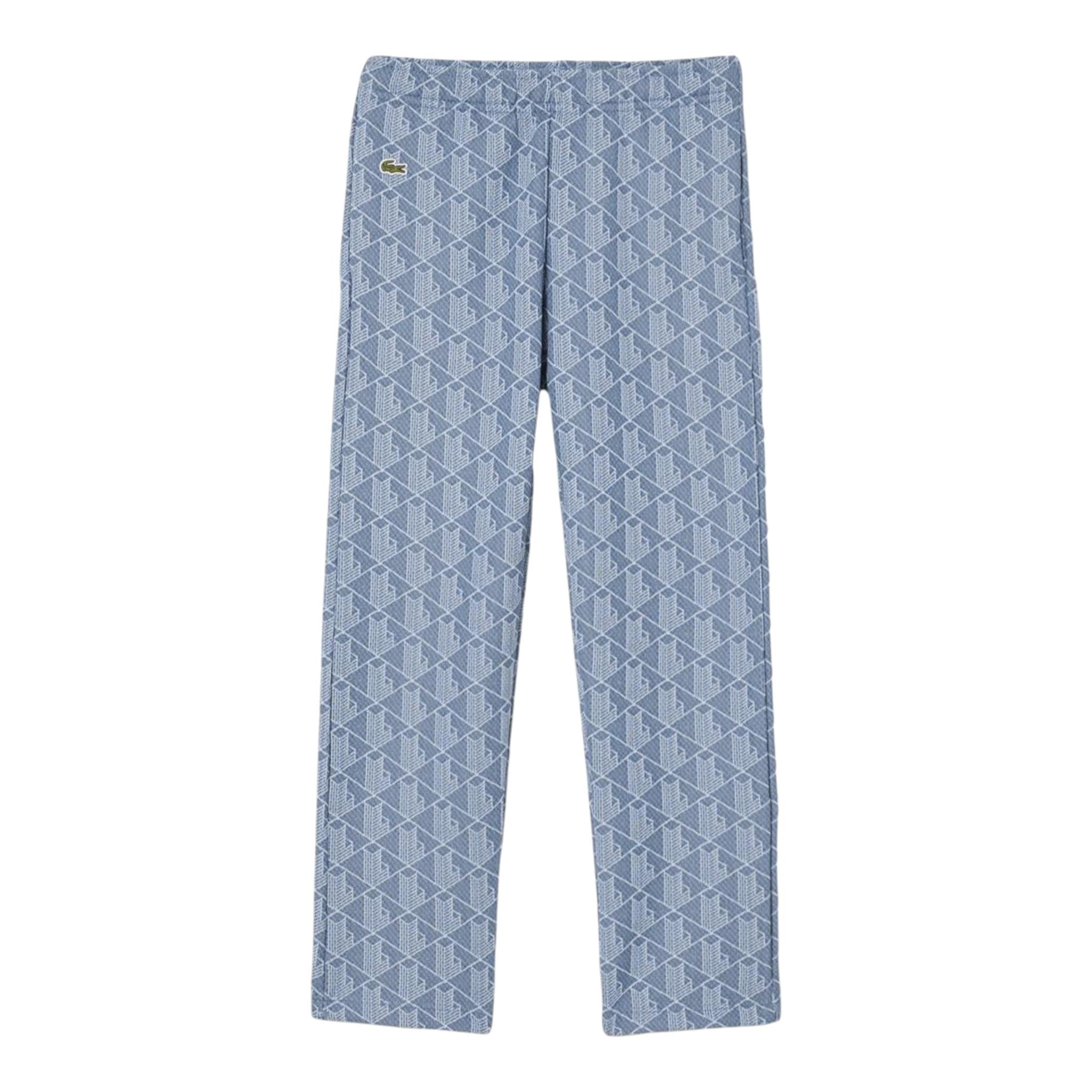 Lacoste Pantalone Tinta Unita con Stampa E Elastico In Vita per Bambino XJ1232 AZZURRO LACOSTE 
