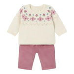 MAYORAL completo 2pz maglia-pantalone bicolore Beige/rosa per Neonata 2519X BEIGE/ROSA MAYORAL 
