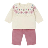 MAYORAL completo 2pz maglia-pantalone bicolore Beige/rosa per Neonata 2519X BEIGE/ROSA MAYORAL 