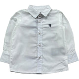 Trussardi Camicia Manica Lunga Tinta Unita con Logo per Neonato TIP26145CA BIANCO TRUSSARDI 