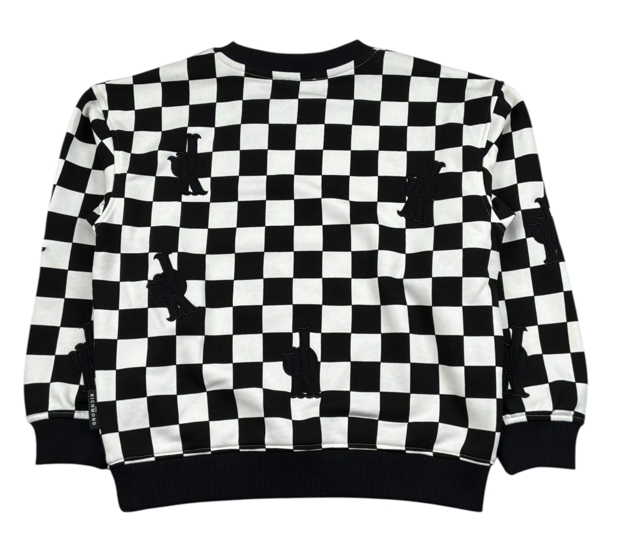 John Richmond Felpa Chiusa Girocollo Bicolore per Bambino RBP26103FE BIANCO/NERO JOHN RICHMOND 