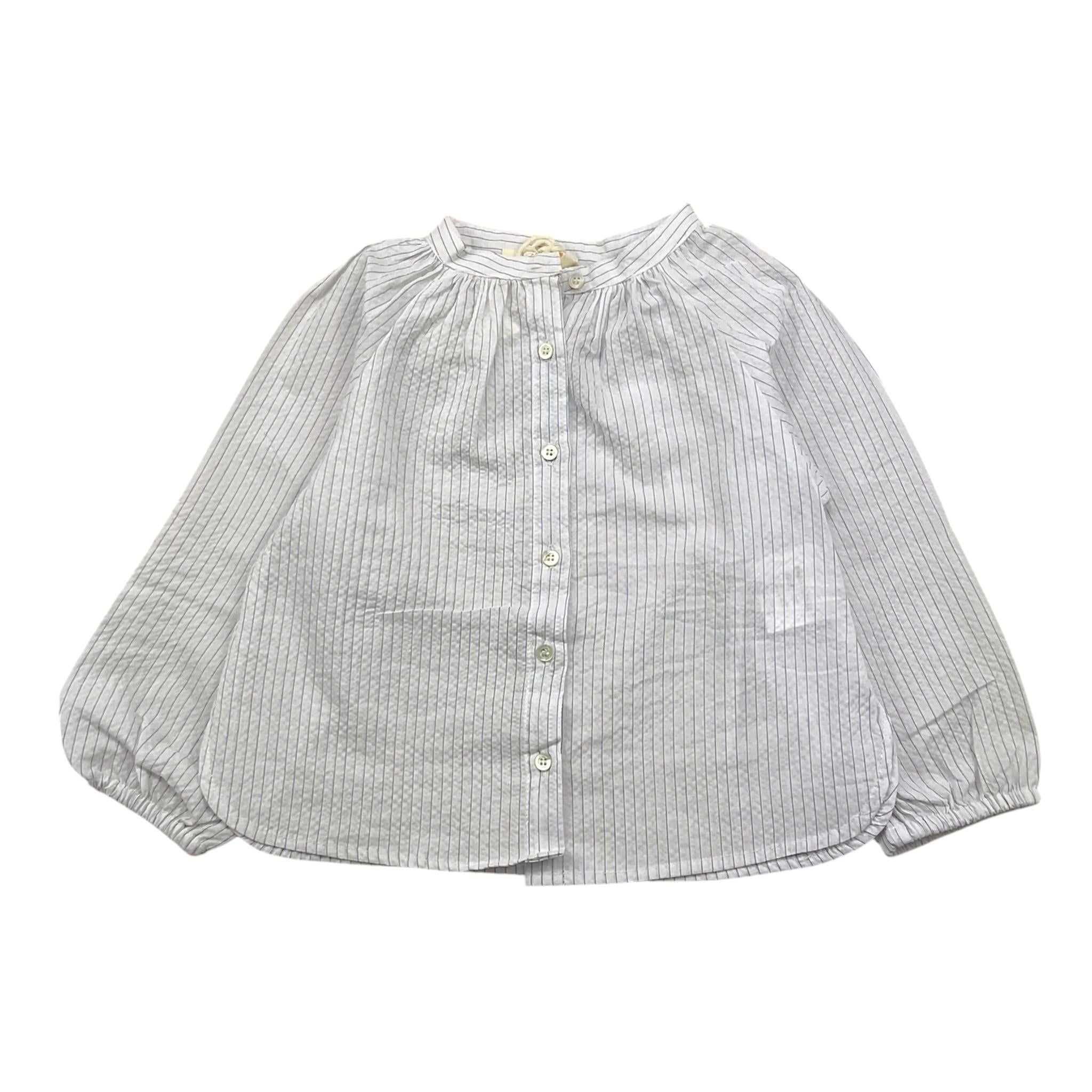Babe & Tess Camicia Tinta Unita con Fantasia A Righe per Bambina 03518037 BIANCO BABE & TESS 