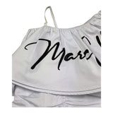 Marc Ellis Abito Monospalla Tinta Unita con Logo per Bambina JMJDR01239 BIANCO MARC ELLIS 