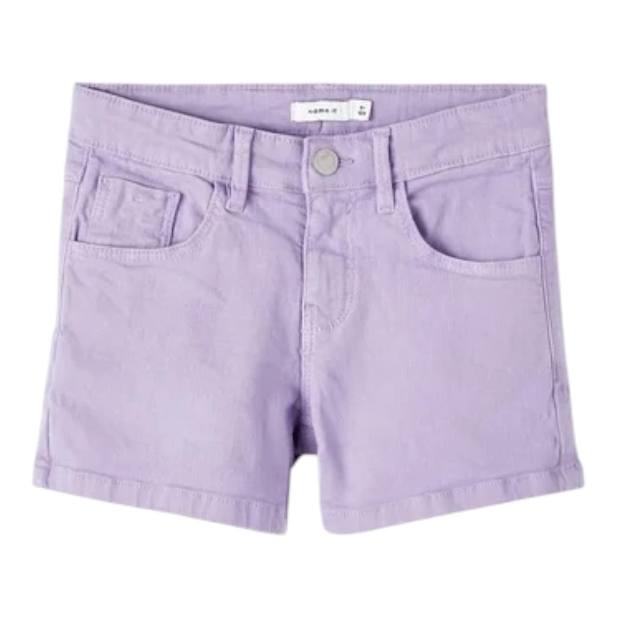 Name It Short tinta unita con Girovita Regolabile Lilla per Bambina 13212157 LILLA NAME IT 