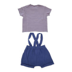 Teddy E Minou Completo 2 Pezzi T-Shirt-Salpette per Neonato E25CP066C0070 BLU TEDDY E MINOU 