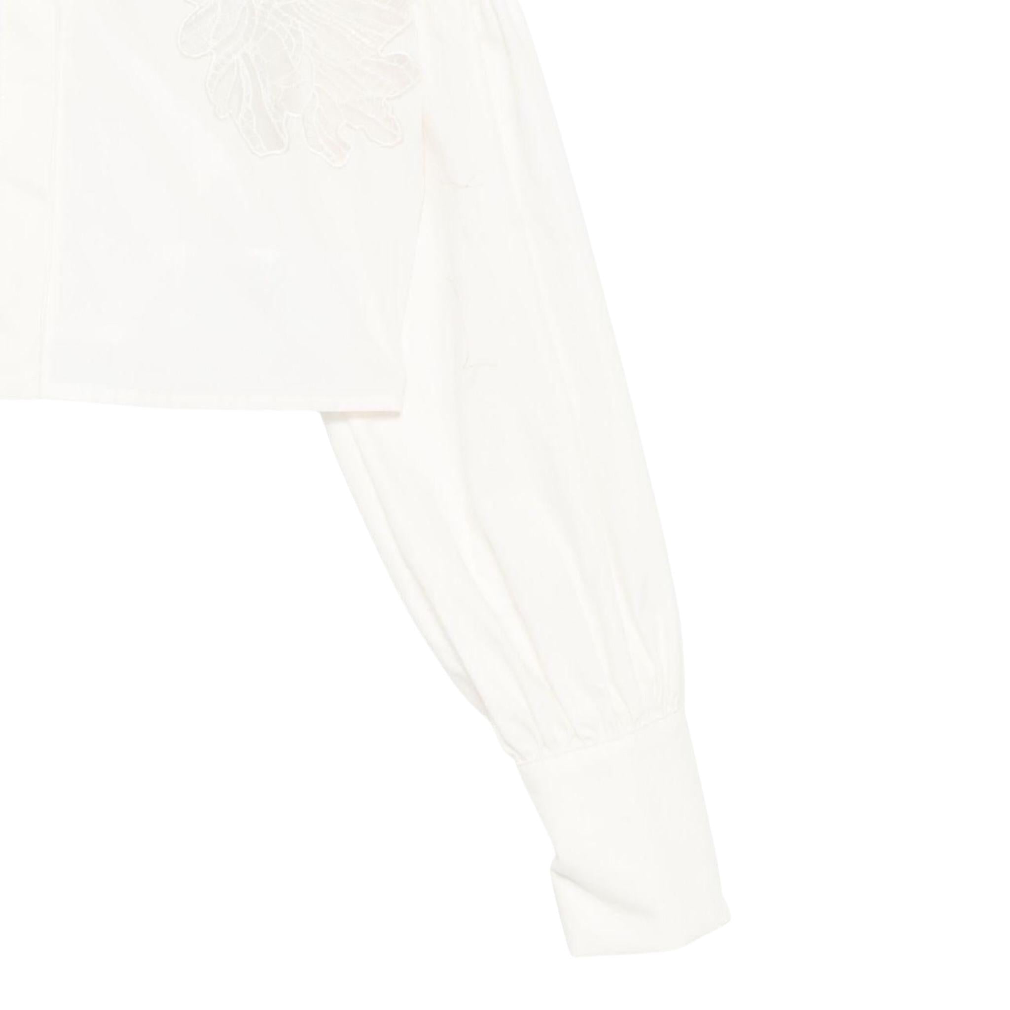 Elisabetta Franchi Camicia Manica Lunga Tinta Unita con Ricami per Bambina EFCA263X PANNA ELISABETTA FRANCHI 