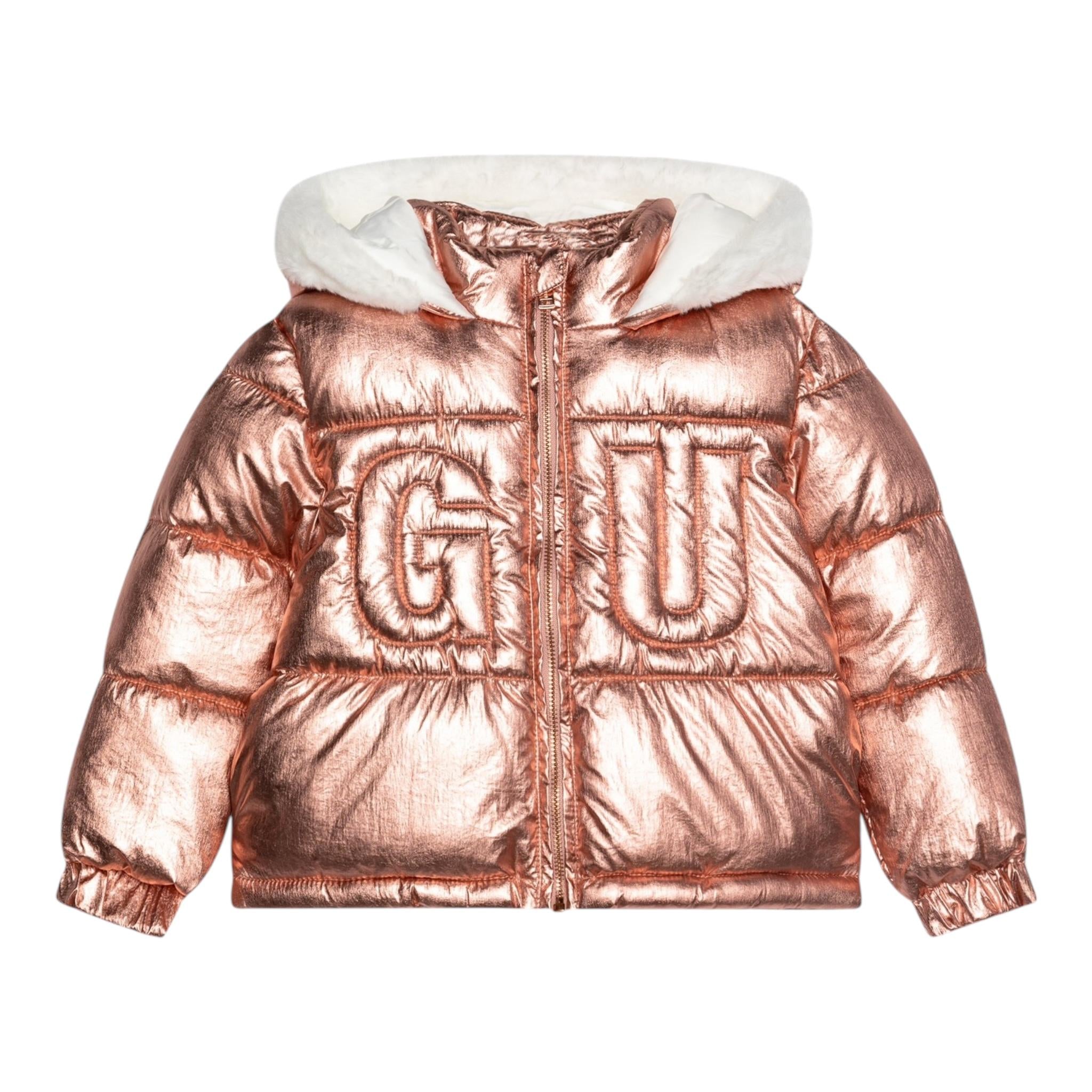 GUESS giubbino tinta unita con cappuccio e logo Rosa per Neonata K4BL05WEYO0 ROSA GUESS 
