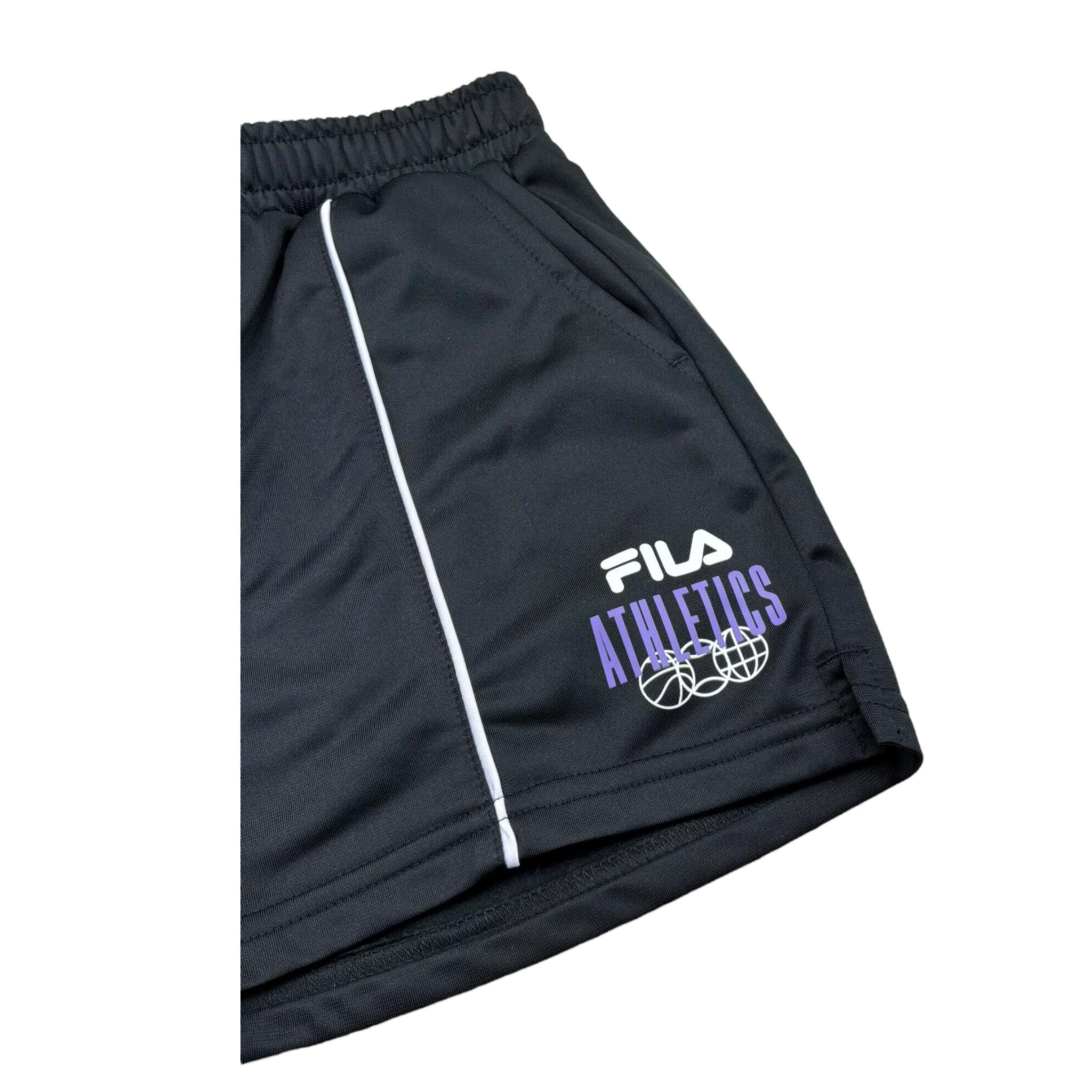 Fila Short Tinta Unita con Logo per Bambina FAT0637 NERO FILA 