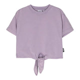 Aspesi T-Shirt Girocollo Tinta Unita Con Nodo Lilla Per Bambina