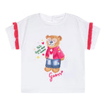 Guess T-Shirt Girocollo Tinta Unita con Stampa per Bambina K5RI12K6YW4XXJ BIANCO GUESS 