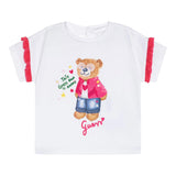 Guess T-Shirt Girocollo Tinta Unita con Stampa per Bambina K5RI12K6YW4XXJ BIANCO GUESS 