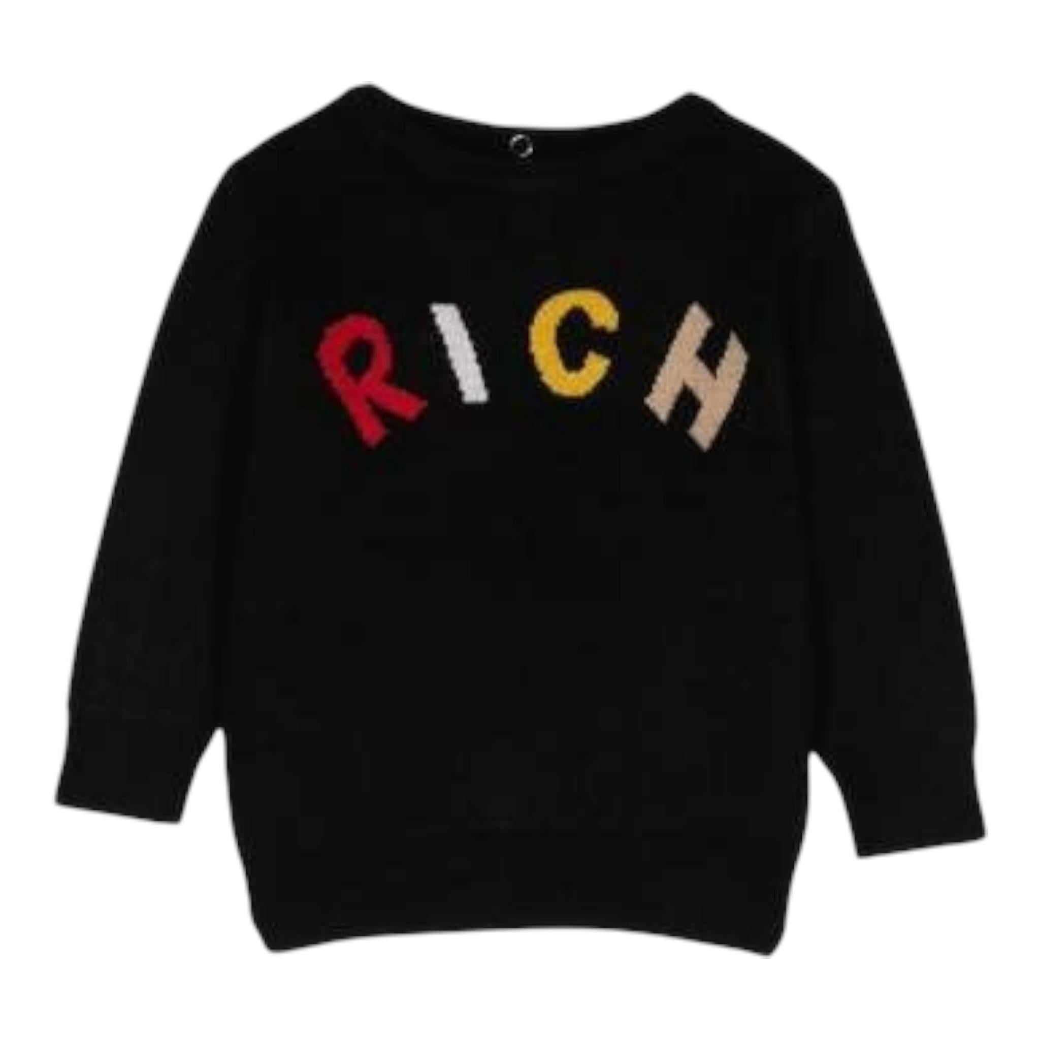 JOHN RICHMOND maglia tinta unita girocollo con stampa Nero per Neonato RIA24068MAXXX NERO JOHN RICHMOND 