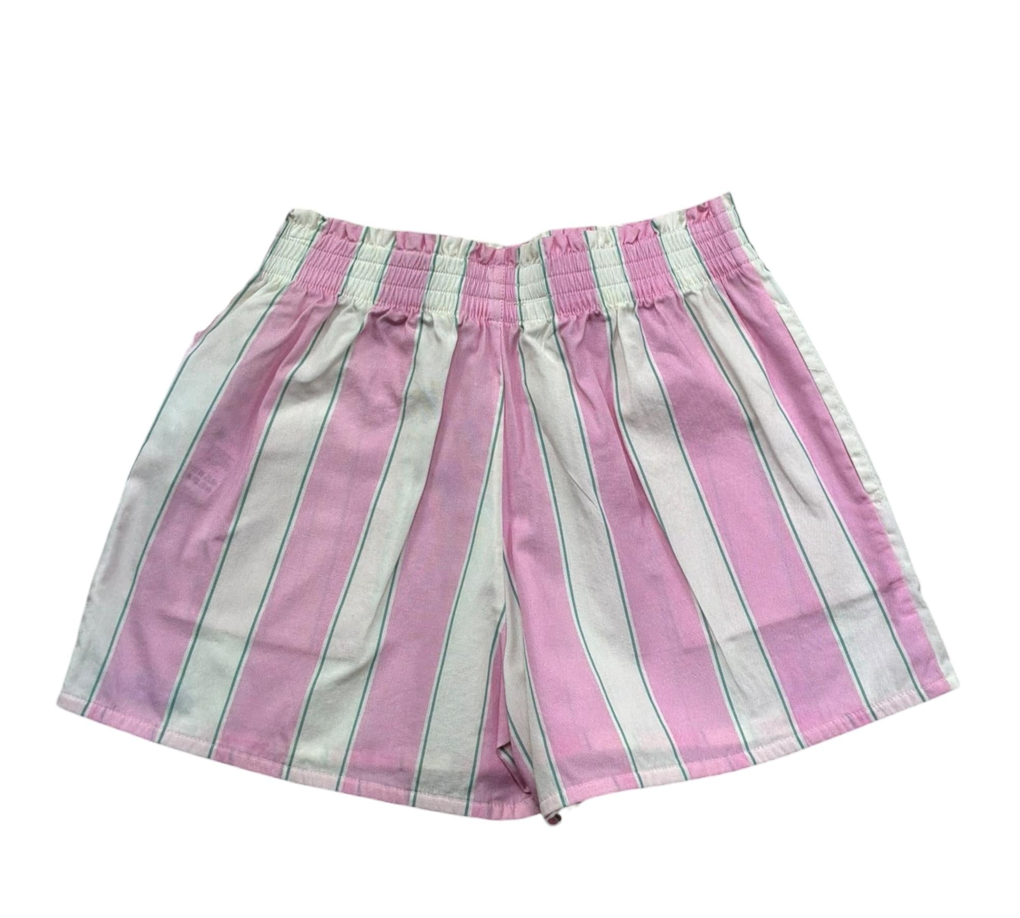 Saint Barth Short Bicolore con Fantasia A Righe per Bambina MEA00100897 BIANCO/ROSA SAINT BARTH 