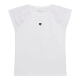 Guess T-Shirt Girocollo Tinta Unita con Applicazione per Bambina J5RI32K6YW4 BIANCO GUESS 