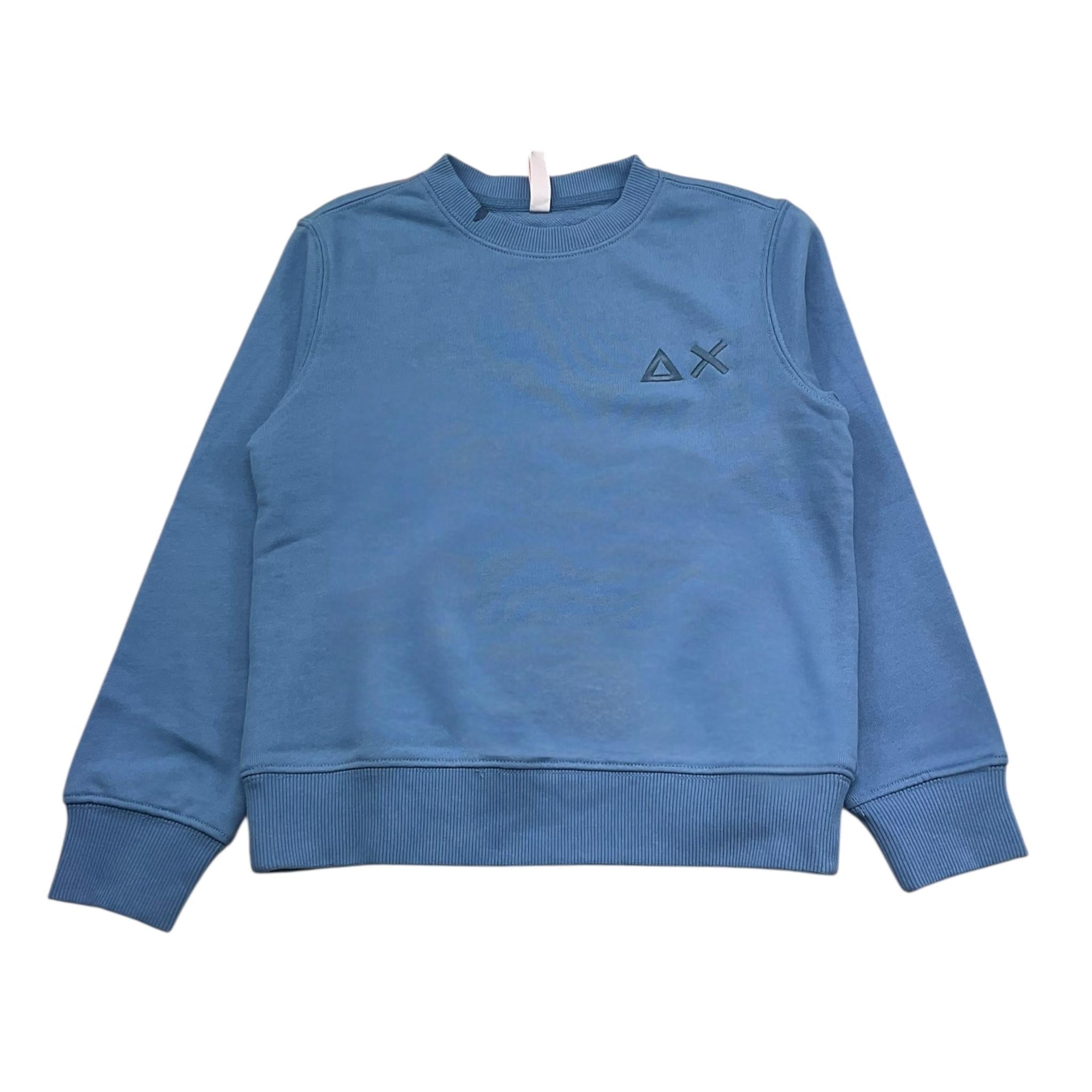 Sun68 Felpa Chiusa Girocollo Tinta Unita per Bambino F35303 AZZURRO SUN68 