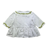 Ilfarobimbi Camicia Tinta Unita Con Applicazioni In Contrasto Bianco/Verde Per Bambina