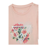 GUESS shirt girocollo tinta unita con stampa in contrasto  Rosa per Neonata A4I05K6YW4 ROSA GUESS 