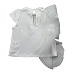 M+E' T-Shirt Girocollo Tinta Unita con Tulle per Neonata UE1768N BIANCO M+E' 