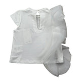 M+E' T-Shirt Girocollo Tinta Unita con Tulle per Neonata UE1768N BIANCO M+E' 