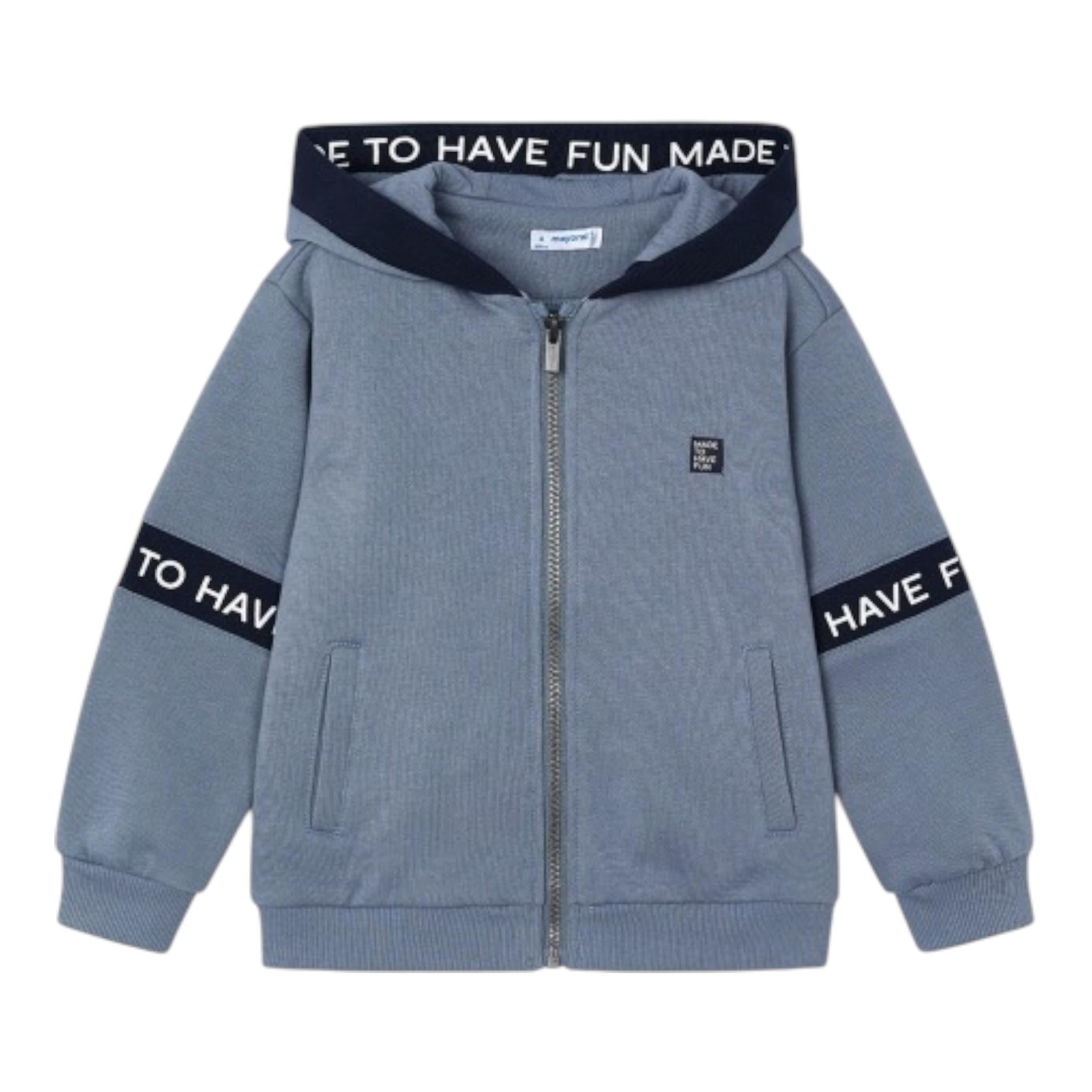 MAYORAL felpa con zip e cappuccio tinta unita Azzurro per Bambino 4473N AZZURRO MAYORAL 