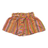 Mefui Short Tinta Unita Con Fantasia E Elastico In Vita Multicolor Per Bambina