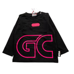 GCDS abito tinta unita girocollo con stampa Nero per Neonata 028775 NERO GCDS 