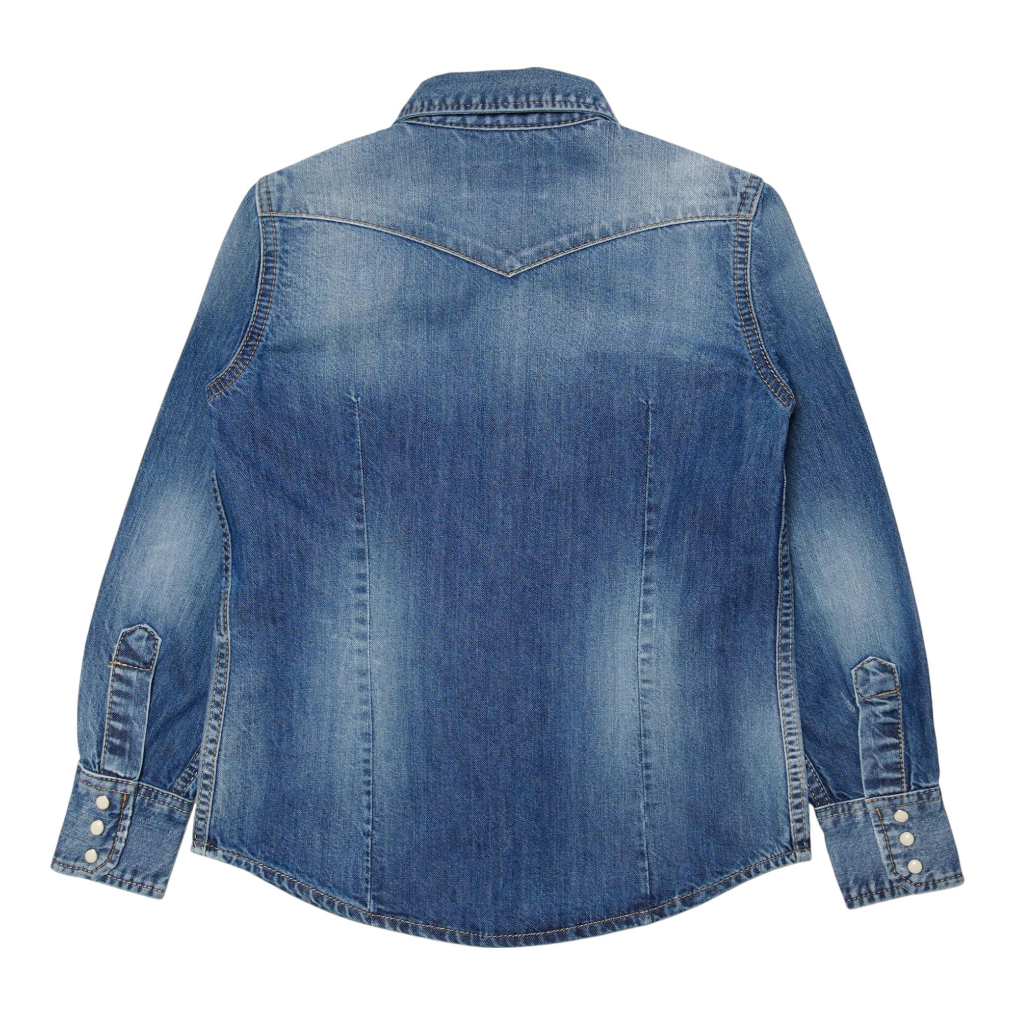 Dsquared2 Camicia Manica Lunga In Denim Tinta Unita per Bambino DQ02DGX BLU DSQUARED2 