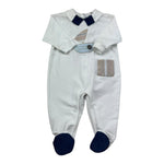 I Delfi Tutina Manica Lunga Tinta Unitacon Profili In Contrasto per Neonato 25P5310 BIANCO I DELFI 