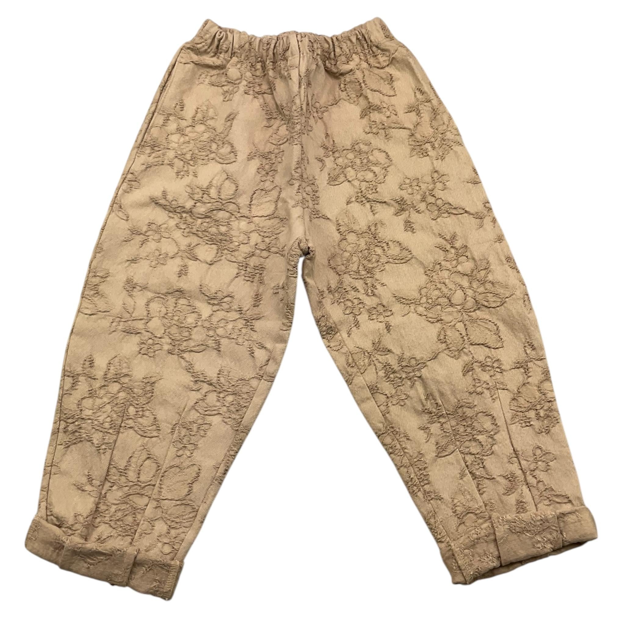 Caffe' D'Orzo Pantalone Tinta Unita con Ricami per Bambina ZW6A30 BEIGE CAFFE' D'ORZO 