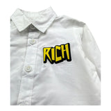 John Richmond Camicia Manica Lunga Tinta Unita con Stampa per Neonato RIP26112CA BIANCO JOHN RICHMOND 