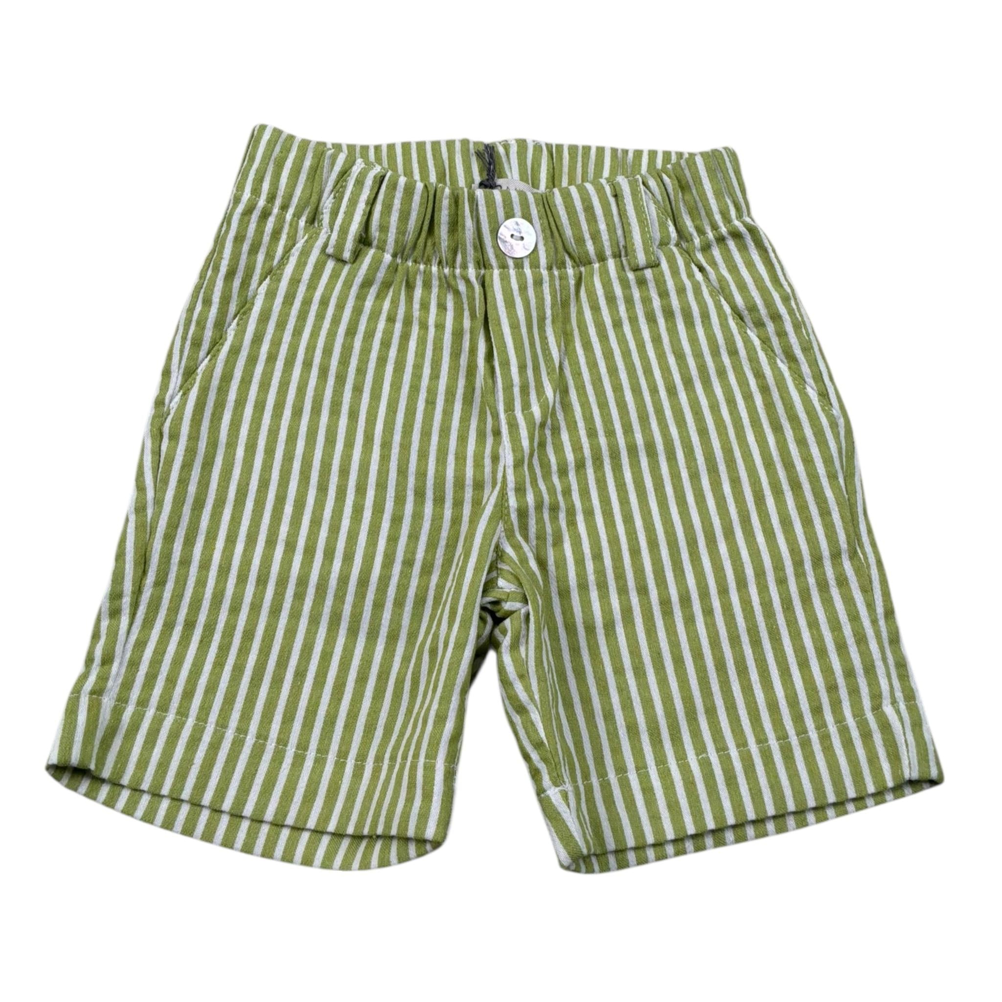 J.O. Milano Bermuda Fantasia A Righe con Elastico In Vita per Neonato 574M1 VERDE J.O. MILANO 