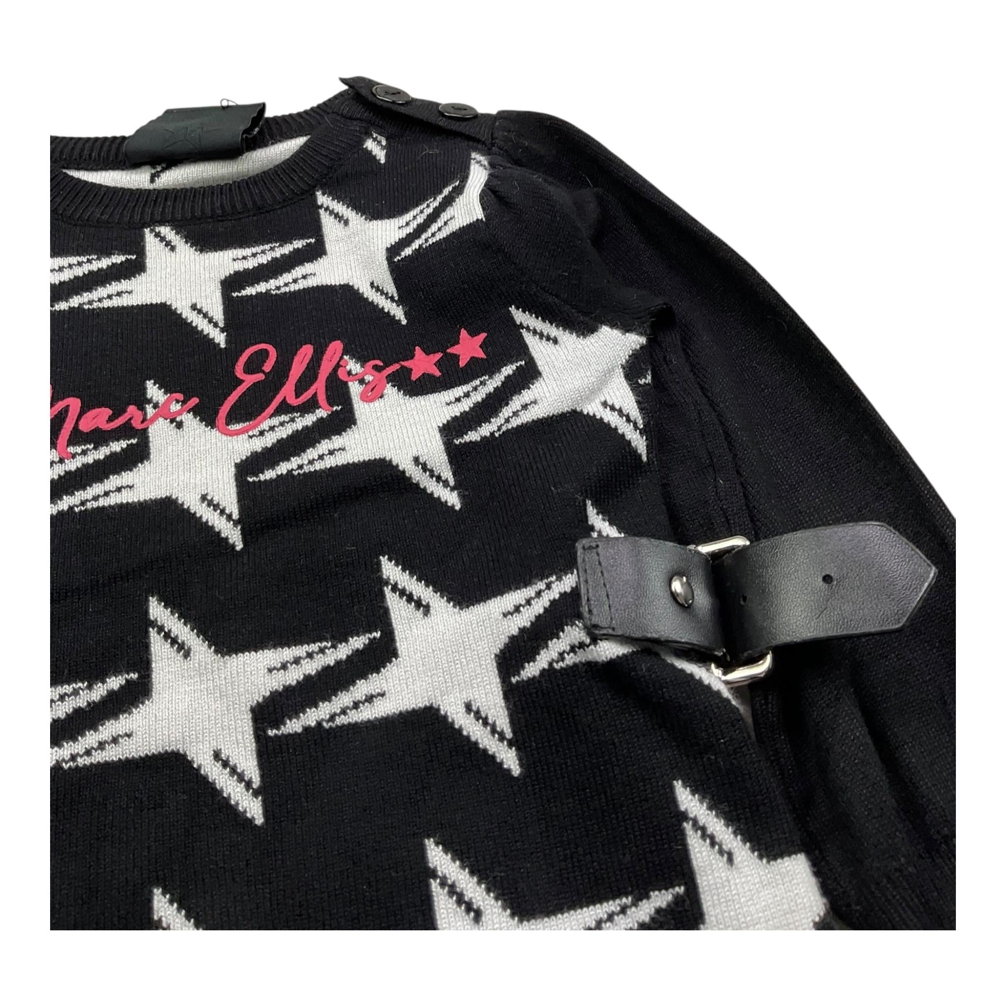 MARC ELLIS abito tinta unita mezza manica con stampa Nero per Neonata JMNDR15560 NERO MARC ELLIS 