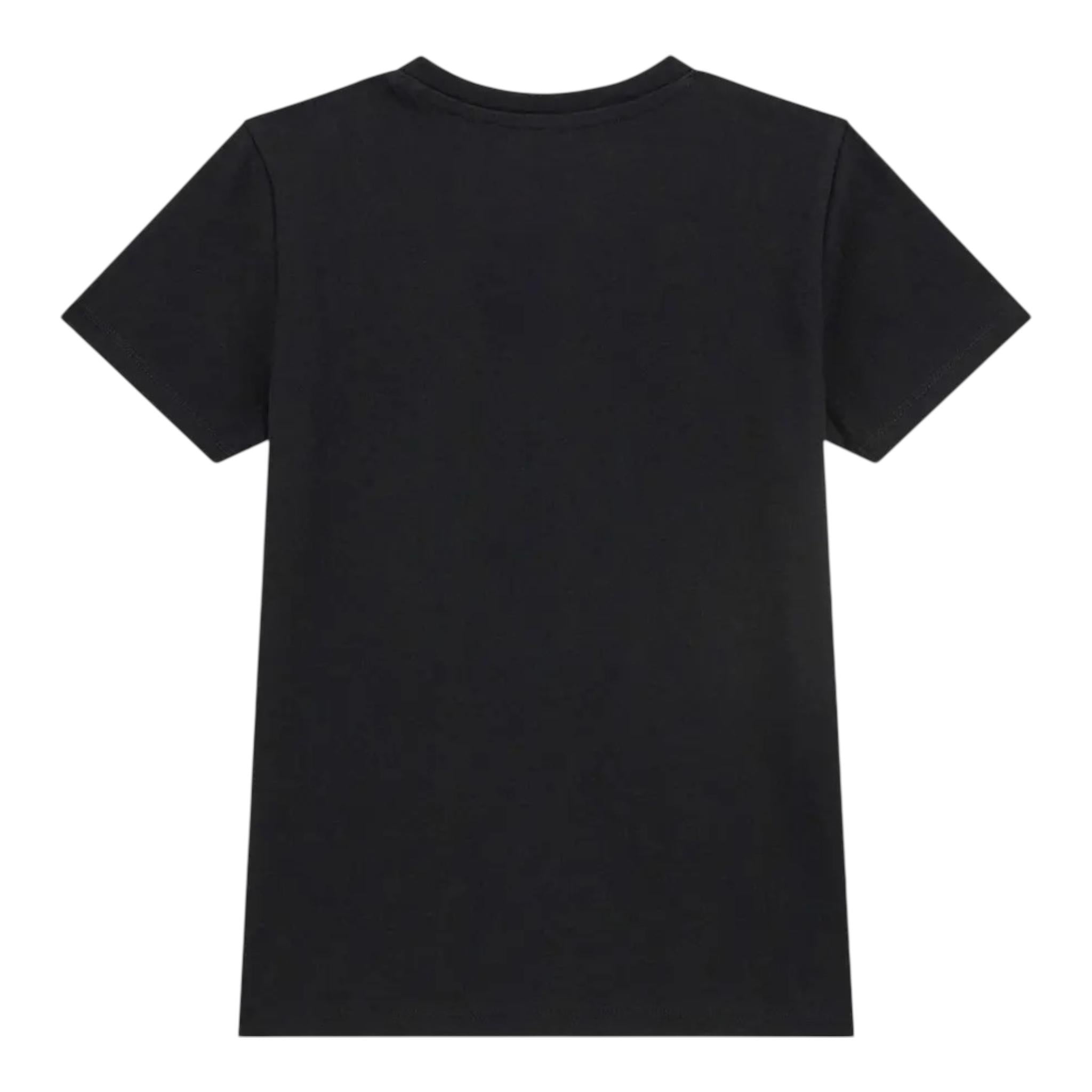 Guess T-Shirt Girocollo Tinta Unita con Stampa per Bambino L5RI02K8HM4 NERO GUESS 