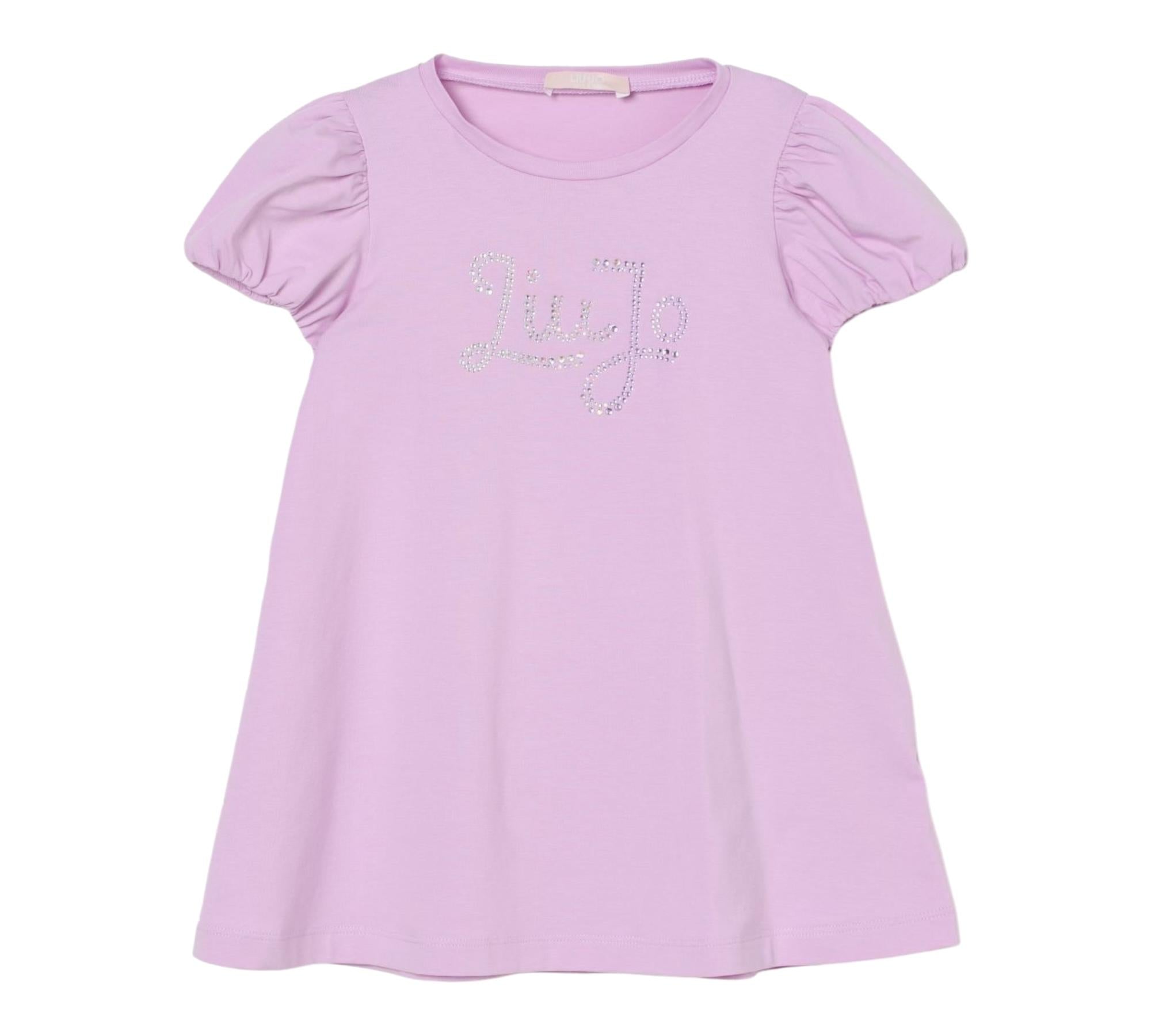 Liu Jo Abito Tinta Unita con Brillantini per Bambina KA5037XXX LILLA LIU JO 