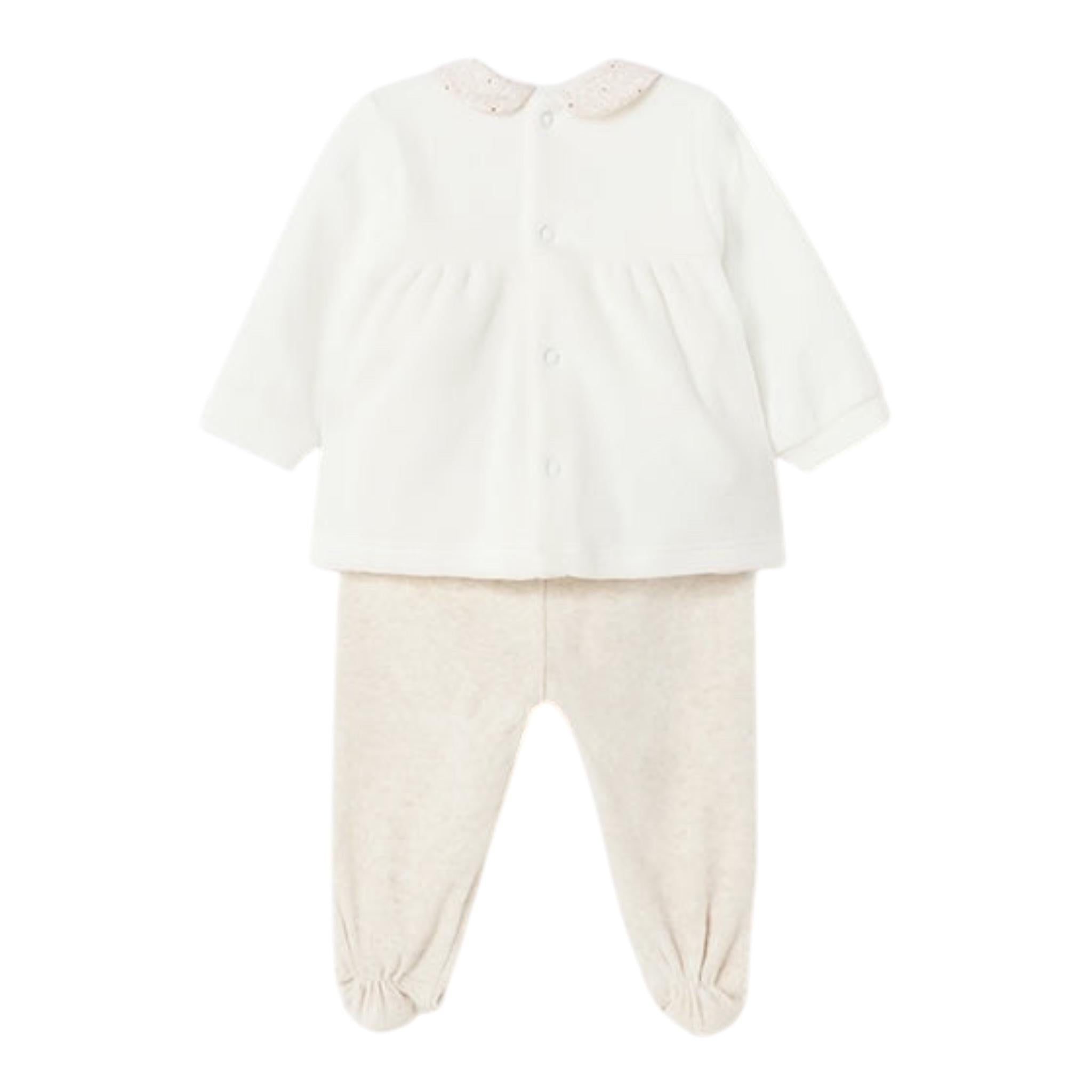 MAYORAL completo 2pz maglia-ghettina bicolore Bianco/beige per Neonata 2501 BIANCO/BEIGE MAYORAL 
