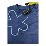 F**K T-Shirt Tinta Unita Girocollo Con Stampa Blu Per Neonato