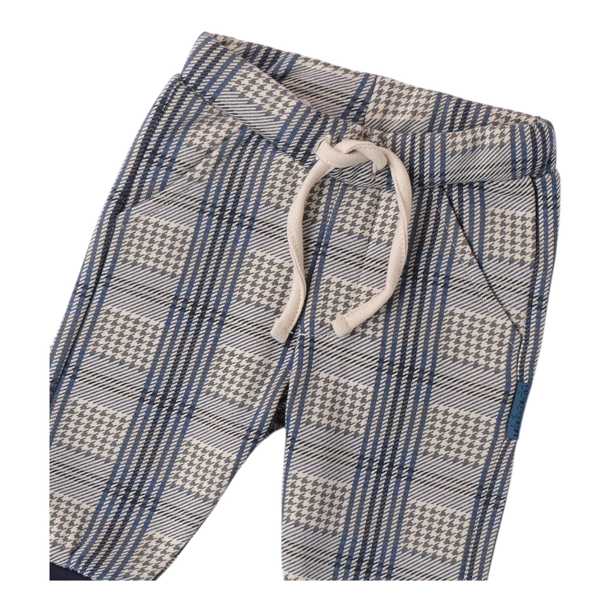 MINI BANDA pantalone stampa fantasia con elastico in vita Blu per Neonato A626 BLU MINI BANDA 