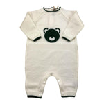 LITTLE BEAR tutina tinta unita con ricamo orso Panna per Neonato 9111 PANNA LITTLE BEAR 