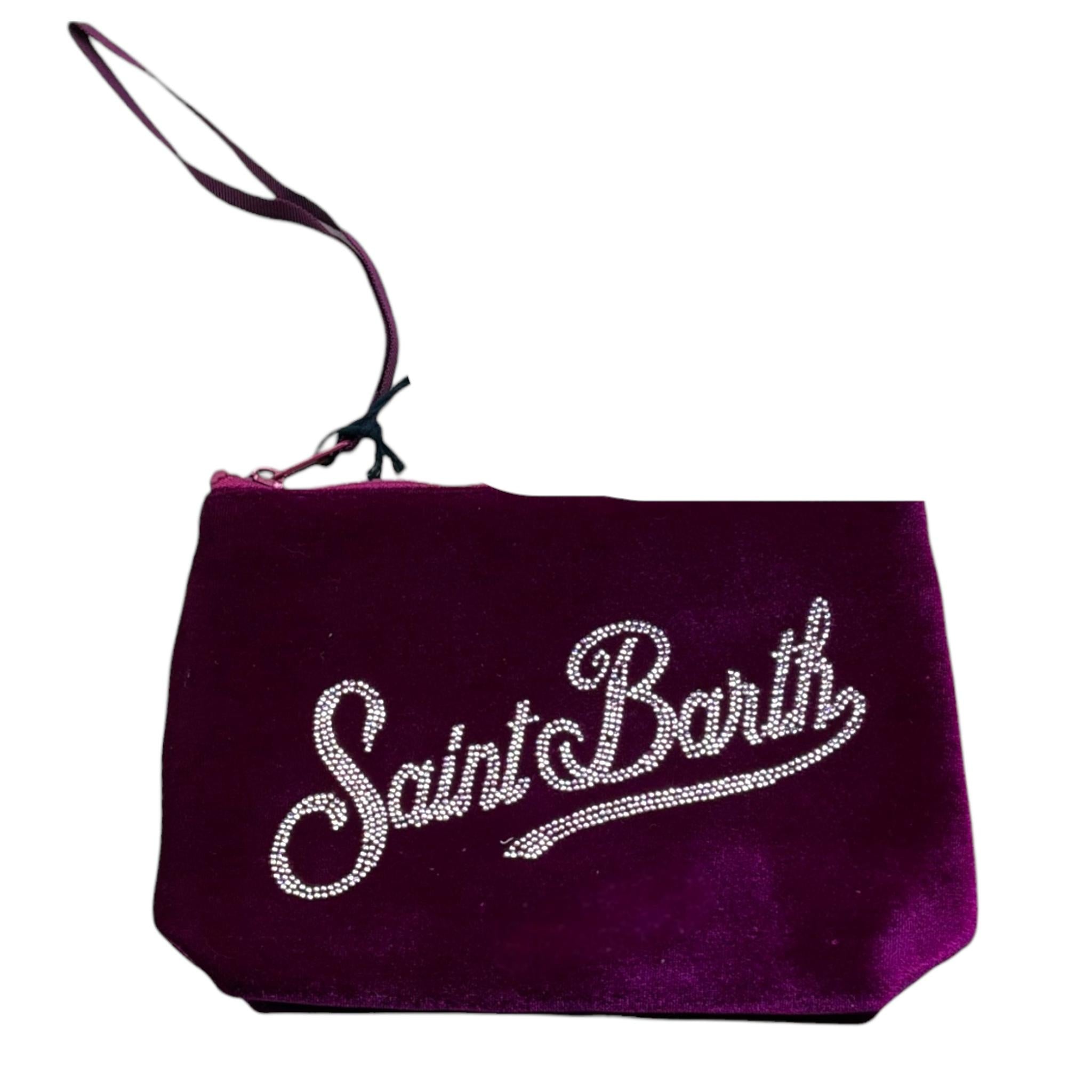 Saint Barth Pochette Tinta Unita con Stampa per Bambina ALINEVELVET VIOLA SAINT BARTH 