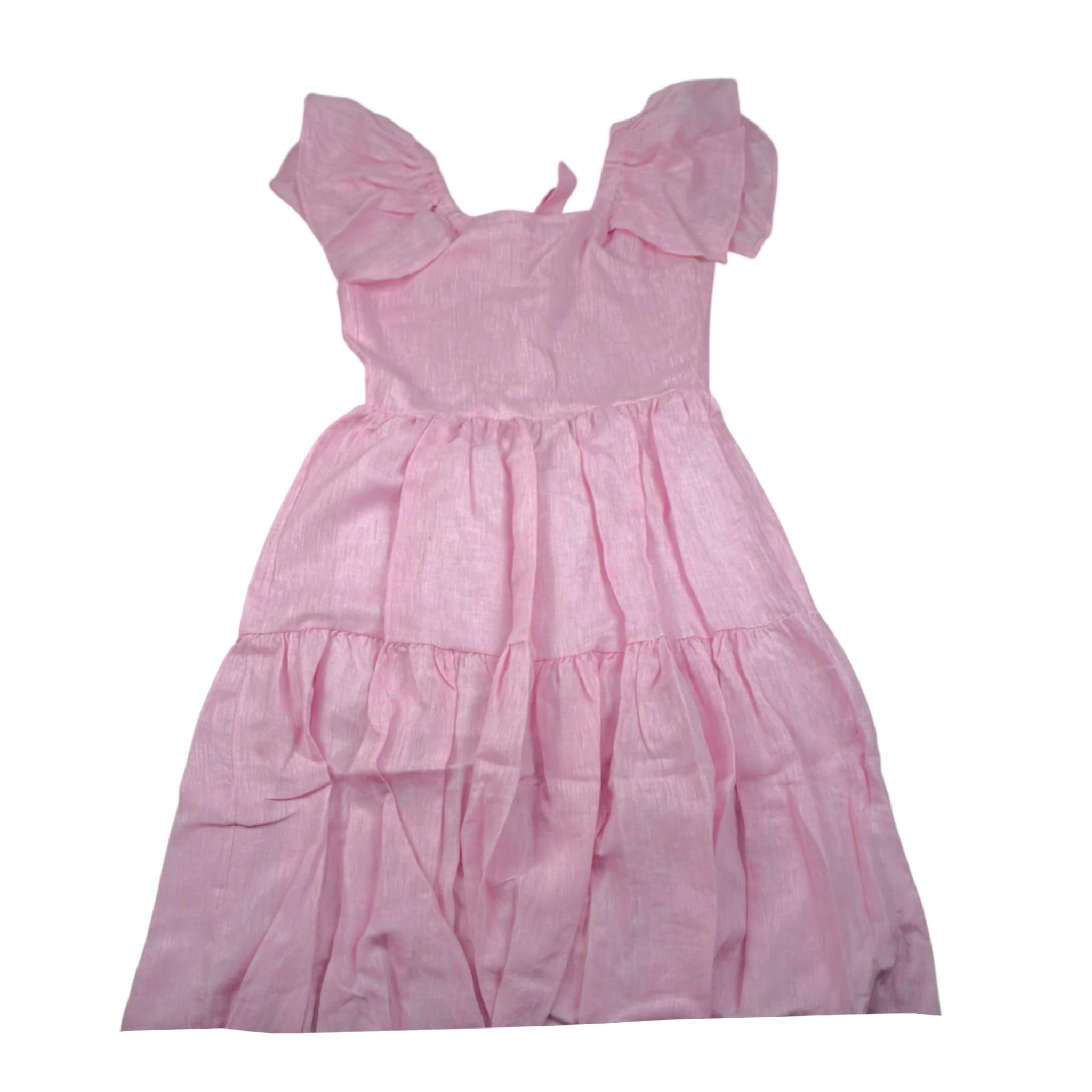 Kaos Abito Tinta Unita per Bambina KS123 ROSA KAOS 