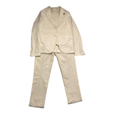 Sp1 Completo 3Pezzi Cerimonia Tinta Unita Giacca-Gilet-Pantalone Panna Per Neonato