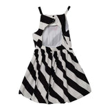 Pinko Abito Bicolore Con Bretelle E Fantasia A Righe Bianco/Nero Per Bambina