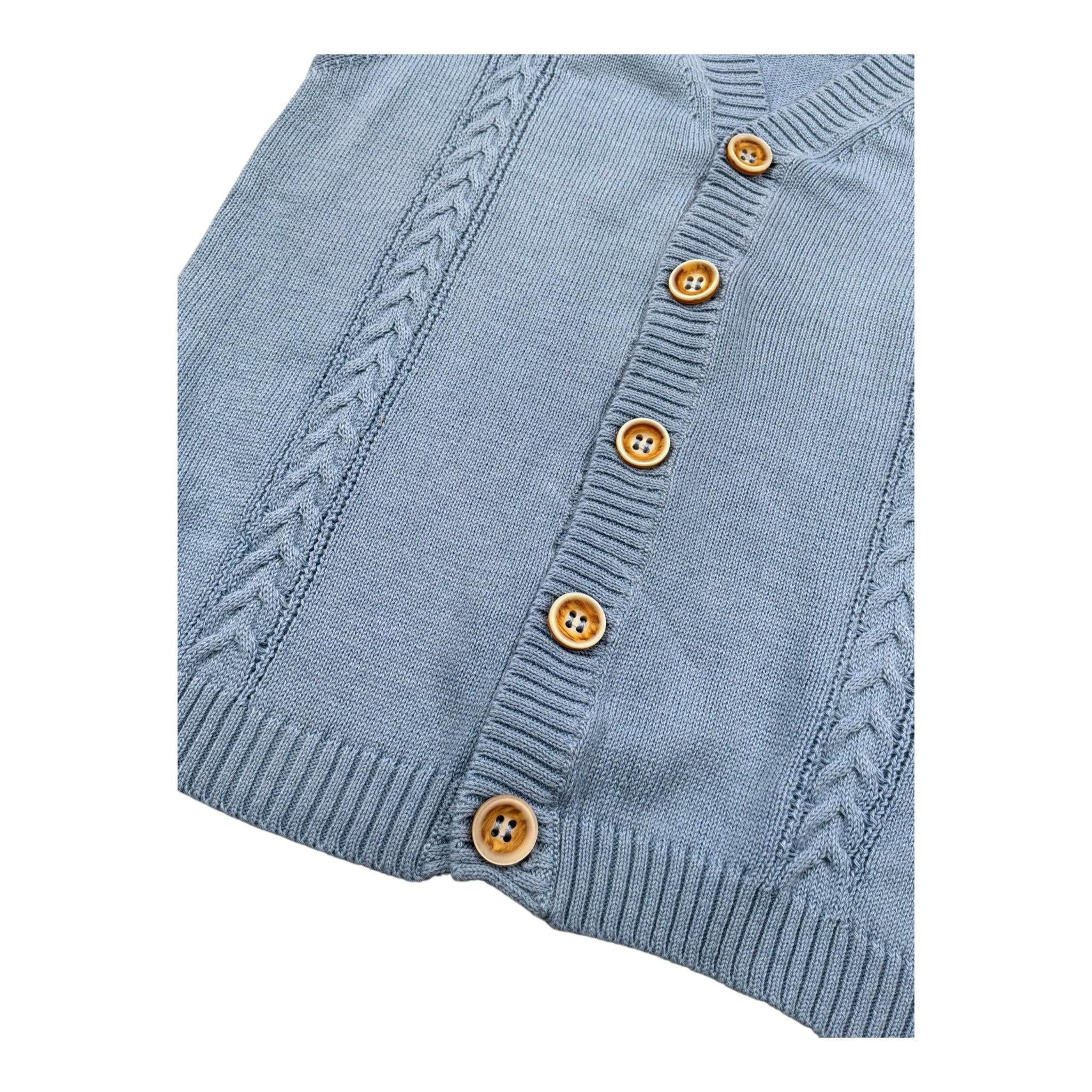 Pure Firenze Gilet In Filo Tinta Unita con Ricami per Neonato PC03602 AZZURRO PURE FIRENZE 