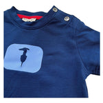 Trussardi T-Shirt Girocollo Tinta Unita con Stampa per Neonato TIP26093TS BLU TRUSSARDI 
