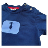 Trussardi T-Shirt Girocollo Tinta Unita con Stampa per Neonato TIP26093TS BLU TRUSSARDI 
