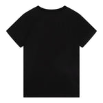 Moschino T-Shirt Girocollo tinta unita Cn Logo Nero per Bambino HXM04K NERO MOSCHINO 