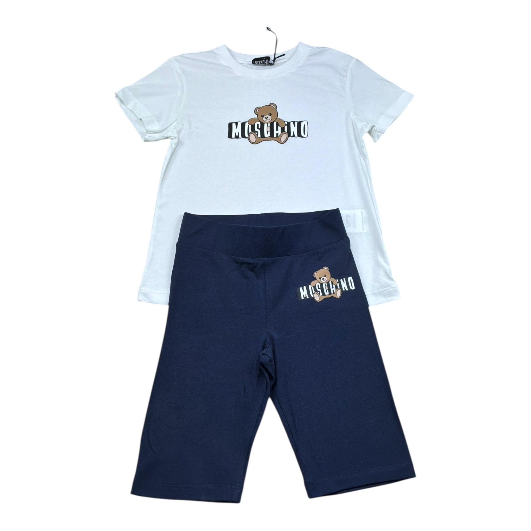 Moschino Completo 2 Pezzi T-Shirt-Leggins per Bambina HZM0588 BIANCO MOSCHINO 