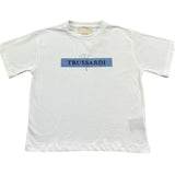 Trussardi T-Shirt Girocollo Tinta Unita con Stampa per Bambino TBP26108TS BIANCO TRUSSARDI 